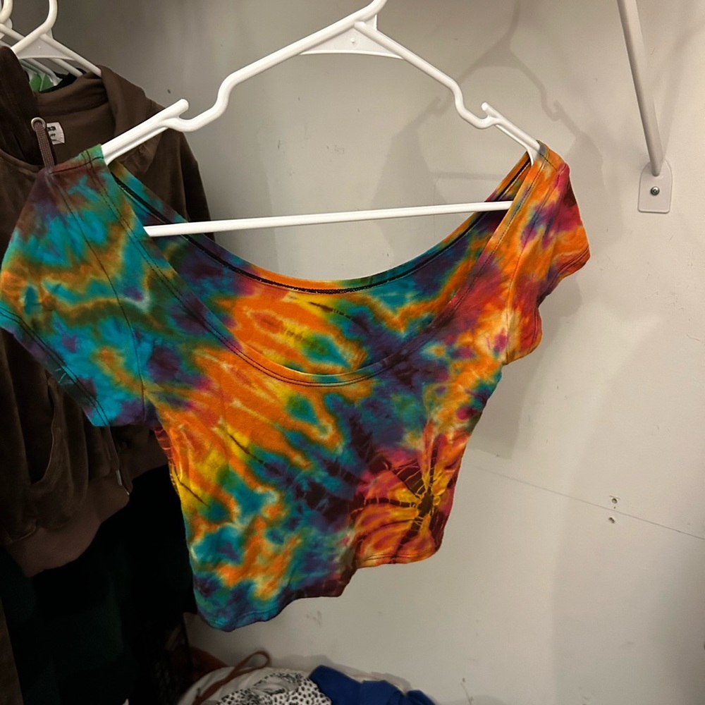 Tie Dye short sleeve crop top